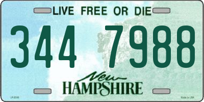 NH license plate 3447988