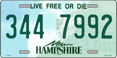 NH license plate 3447992