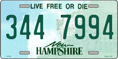 NH license plate 3447994
