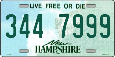 NH license plate 3447999