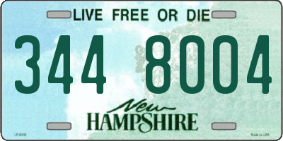 NH license plate 3448004