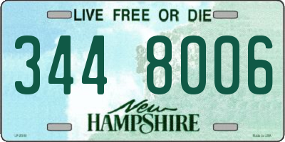 NH license plate 3448006