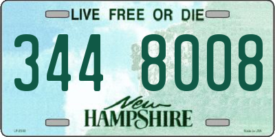 NH license plate 3448008
