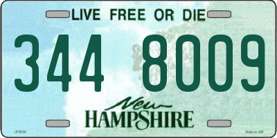 NH license plate 3448009
