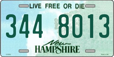NH license plate 3448013