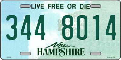 NH license plate 3448014
