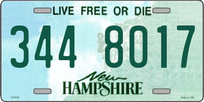 NH license plate 3448017