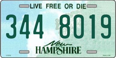 NH license plate 3448019