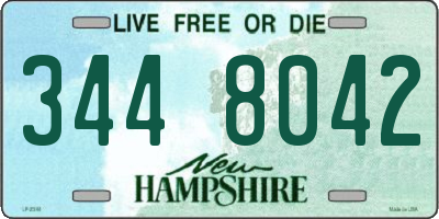 NH license plate 3448042