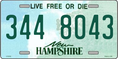 NH license plate 3448043