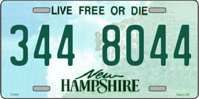 NH license plate 3448044