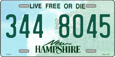 NH license plate 3448045