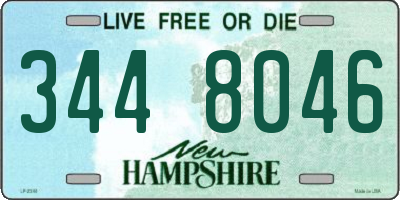 NH license plate 3448046