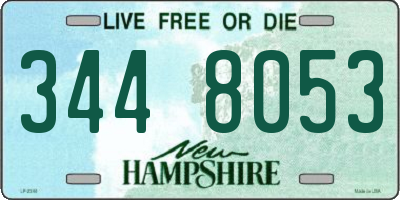 NH license plate 3448053