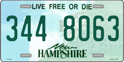 NH license plate 3448063