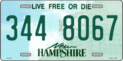 NH license plate 3448067