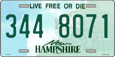 NH license plate 3448071