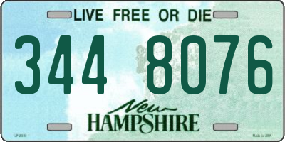 NH license plate 3448076