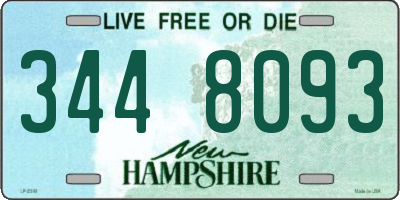 NH license plate 3448093