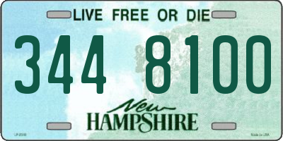 NH license plate 3448100