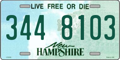 NH license plate 3448103