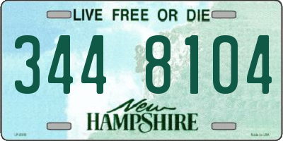 NH license plate 3448104