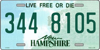 NH license plate 3448105