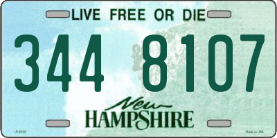 NH license plate 3448107