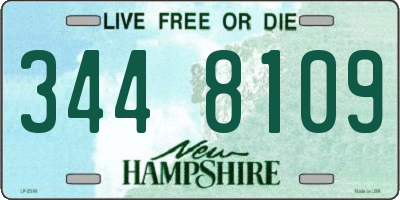 NH license plate 3448109