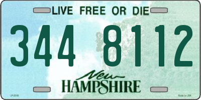 NH license plate 3448112