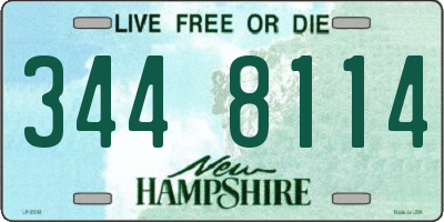 NH license plate 3448114