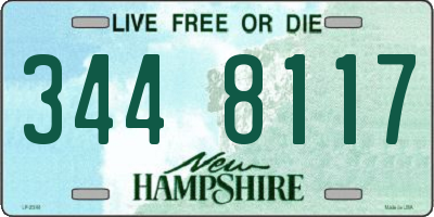 NH license plate 3448117
