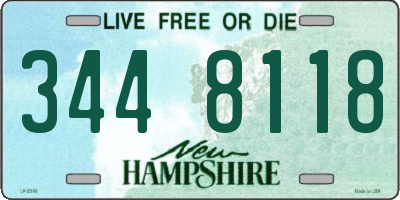 NH license plate 3448118