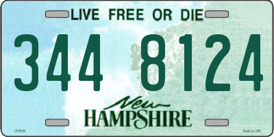 NH license plate 3448124