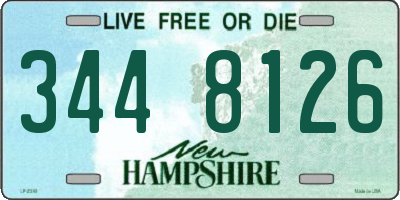 NH license plate 3448126