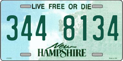 NH license plate 3448134