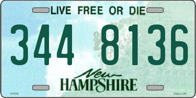 NH license plate 3448136