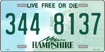 NH license plate 3448137