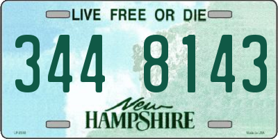 NH license plate 3448143