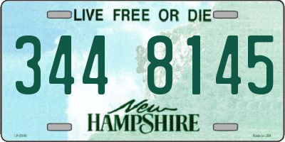 NH license plate 3448145