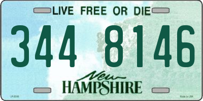 NH license plate 3448146