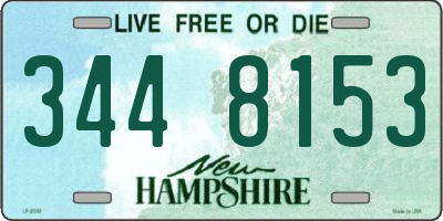 NH license plate 3448153