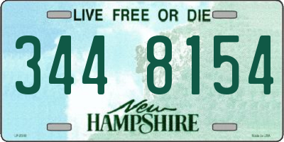 NH license plate 3448154