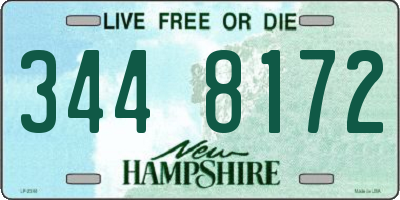 NH license plate 3448172