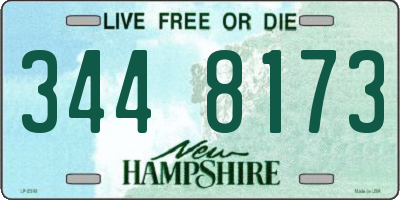 NH license plate 3448173
