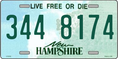NH license plate 3448174