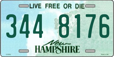 NH license plate 3448176