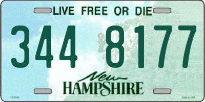NH license plate 3448177