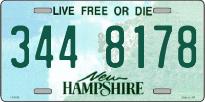 NH license plate 3448178