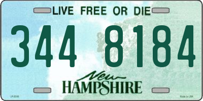NH license plate 3448184